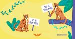  ambiguous_gender duo environmentalism felid hi_res jaguar mammal mexico pantherine plant simple_background spanish_text text tren_maya unknown_artist yellow_background 