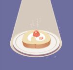  bird cake chai_(drawingchisanne) commentary_request dessert food food-themed_creature food_focus fruit no_humans on_food original plate signature simple_background sitting_on_food sparkle spotlight strawberry sweets_bird swiss_roll translation_request undersized_animal 