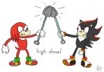  2012 5_fingers clenched_hands duo echidna eulipotyphlan eye_contact fingers fist fur graphite_(artwork) hedgehog holding_object holding_shovel holding_tool knuckles_the_echidna looking_at_another male mammal meme monotreme pencil_(artwork) purple_eyes red_body red_eyes red_fur sega shadow_the_hedgehog shovel signature simple_background smile sonic_the_hedgehog_(series) standing tails_gets_trolled tools traditional_media_(artwork) white_background 