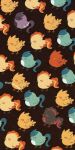  6+others ambiguous_gender articuno bird black_eyes blue_eyes blush brown_background expressionless galarian_articuno galarian_moltres galarian_zapdos highres moltres multiple_others no_humans pokemon satsumapotato simple_background solid_eyes zapdos 