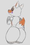  ambiguous_gender animatronic anthro beacalo19 big_butt black_sclara blush butt canid canine dipstick_tail five_nights_at_freddy&#039;s five_nights_at_freddy&#039;s_world fox lipstick lolbit_(fnaf) looking_back machine makeup mammal markings nude pupils purple_lipstick robot scottgames sketch solo tail tail_markings view white_body white_pupils wide_hips 