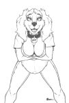  2022 anthro belly big_belly big_breasts bottomwear brandy_and_mr._whiskers brandy_harrington breasts canid canine canis cleavage clothed clothing collar collar_tag crossed_arms disney domestic_dog fangs female front_view fur half-closed_eyes leaning leaning_forward looking_at_viewer mammal marcushunter narrowed_eyes navel open_mouth outie_navel pants pregnant pregnant_anthro pregnant_female shirt signature smile smiling_at_viewer solo standing teeth tongue topwear 