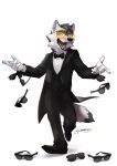  anthro canid canine canis clothing domestic_dog elranno eyewear fur grey_body grey_fur hi_res husky itsjim itsjimmm jim_(itsjim) male mammal necktie nordic_sled_dog spitz suit sunglasses 