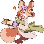  &lt;3 2023 accessory alpha_channel anthro beverage big_breasts big_tail blush bow_(feature) bread breasts brown_body brown_ear_tips brown_fur brown_nose canid canine cheek_tuft clothing collar container costume cup digital_media_(artwork) dress eyes_closed facial_tuft female flower flower_in_hair flowing_clothing fluffy fluffy_tail food fox fur glass glass_container glass_cup glistening glistening_nose glittering_tail green_clothing grin hair hair_accessory happy head_turned hi_res kissing kissing_cheek kitsuki_(tohupo) leaf lips mammal markhor_(artist) orange_body orange_fur orange_juice pixel pixel_(artwork) plant prick_ears simple_background smile solo tail transparent_background tray tuft tulip_(flower) vase whisker_spots white_clothing 