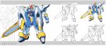  artist_name clenched_hand english_commentary gimp_(medium) gundam highres holding holding_sword holding_weapon making-of mecha no_humans original robot science_fiction sword tomycase v-fin weapon white_background 