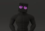  3d_(artwork) abs anthro black_body blender_(software) blender_cycles digital_media_(artwork) enderman hi_res humanoid looking_at_viewer male microsoft minecraft mojang muscular muscular_male not_furry nude pecs purple_eyes simple_background solo square_(anatomy) xbox_game_studios xr0n0s 