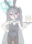  &lt;key&gt;_(blue_archive) 1girl alternate_costume animal_ears aris_(blue_archive) bare_arms bare_shoulders black_hair black_leotard black_pantyhose blue_archive blue_bow blue_bowtie blush bow bowtie breasts champagne_flute cleavage commentary covered_navel cowboy_shot cup detached_collar drink drinking_glass fake_animal_ears green_halo groin hair_between_eyes hair_over_shoulder halo hand_on_own_hip highleg highleg_leotard holding holding_tray jokebag leotard long_hair looking_at_viewer one_side_up pantyhose parted_lips pink_eyes playboy_bunny rabbit_ears simple_background small_breasts solo strapless strapless_leotard tray very_long_hair white_background wrist_cuffs 