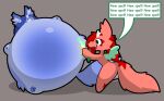  anthro belly big_belly blueberry_inflation chai_(starrydraco) duo hair hi_res hyper hyper_belly immobile inflation inflation_fetish nude repeated_dialogue repeated_text round_body starry_(starrydraco) starrydraco 