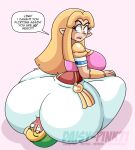  angry big_breasts big_butt breasts butt daisy-pink71 duo elf facesitting female hi_res huge_butt humanoid humanoid_pointy_ears jealous link male male/female nintendo princess_zelda sitting_on_another smothering the_legend_of_zelda 