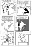  ambiguous_gender book border bottomless clothed clothing comic daniel_toke dialogue door doorframe english_text eyewear female female_(lore) frown glasses grass greyscale group hi_res holding_book holding_object hoodie hoodie_only human human_only inside looking_at_another male mammal mivliano_10-c monochrome narrowed_eyes not_furry outside plant rock shane_frost speech_bubble text topwear topwear_only trio walking white_border 