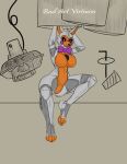  absurd_res animatronic anthro badartvirtuoso big_breasts bow_tie breasts canid canine container cup feet female five_nights_at_freddy&#039;s five_nights_at_freddy&#039;s_world fox hi_res lipstick lolbit_(fnaf) machine makeup mammal orange_body robot scottgames smile solo speaker thick_thighs unfinished white_body 