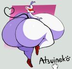  anthro atsuineko back_boob big_breasts big_butt breasts butt clothing eye_mask female footwear hi_res huge_breasts huge_butt huge_hips huge_thighs hyper hyper_breasts hyper_butt looking_at_viewer looking_back mammal mario_bros mouse ms._mowz murid murine nintendo on_one_leg one_eye_closed paper_mario rodent shoes solo standing thick_thighs white_body wide_hips 