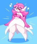  alternate_species breasts elise_(mysterydad) female gardevoir generation_3_pokemon hair hi_res huge_thighs humanoid mysterydad nintendo open_mouth pink_hair pokemon pokemon_(species) red_eyes shadow solo standing thick_thighs white_body wide_hips 