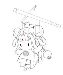  ._. blush braid doll double_bun dress gyaza hair_bun hair_rings lantern lineart long_hair marionette menghuan_xi_you monochrome no_humans no_mouth original puppet puppet_strings single_braid stuffed_toy 