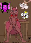  2001 anthro black_hair blonde_hair blue_eyes bodily_fluids breasts brown_body brown_fur brown_hair cheek_tuft cleo_cattrah clothed clothing domestic_cat drooling facial_tuft felid feline felis female fur genitals group hair kthanid_(artist) lagomorph leporid long_hair magic male mammal martin_mink mink mustelid musteline nipples presenting presenting_pussy purple_body purple_fur pussy rabbit raised_clothing raised_shirt raised_topwear randy_rabbit rutwell_forest saliva serenakty shirt spread_pussy spreading topwear true_musteline tuft white_body white_fur 