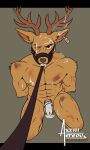  abs aereous amber_eyes anthro antlers arm_bite balls bdsm beastars bite bite_mark bite_mark_on_breast bite_mark_on_shoulder black_nose bodily_fluids brown_body brown_fur chastity_cage chastity_device chest_bite collar collar_pull cum cum_in_mouth cum_inside cum_on_chastity_cage cum_on_chest cum_on_ear cum_on_face deer digital_drawing_(artwork) digital_media_(artwork) digital_painting_(artwork) ear_piercing eyes_closed fur genital_fluids genitals hi_res horn looking_at_viewer looking_up louis_(beastars) male mammal muscular muscular_anthro muscular_arms muscular_legs muscular_male muzzle_(object) neck_bite nipples notched_ear nude piercing pink_nipples semen_on_body simple_background sitting solo thigh_bite 