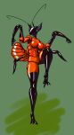  absurd_res antennae_(anatomy) anthro arthropod arthropod_abdomen breasts compound_eyes featureless_breasts featureless_crotch female glistening glistening_body gloves_(marking) green_background hi_res insect leg_markings mantis markings multi_arm multi_limb non-mammal_breasts nude pose simple_background socks_(marking) solo tiptoes toonvasion 