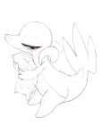  3:4 4_fingers ambiguous_gender anthro azre biped eyelashes fingers frown generation_5_pokemon glistening glistening_eyes hi_res leaf_tail monochrome nintendo pillow pillow_hug pokemon pokemon_(species) side_view snivy snout solo 