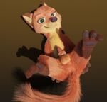  3d_(artwork) animal_genitalia animal_penis anthro anus balls belly black_nose blender_(software) canid canine canine_genitalia canine_penis claws digital_media_(artwork) disney erection fluffy fluffy_tail fox fur genitals gradient_background green_eyes half-closed_eyes high-angle_view long_body looking_at_viewer lying male mammal markings narrowed_eyes nick_wilde nude on_back orange_body orange_fur pawpads penis pink_penis rockyrcoon short_legs simple_background smile solo spread_legs spreading tail yellow_belly zootopia 
