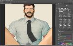  1boy art_program_in_frame bara beard black_necktie blue_eyes blush bulge collared_shirt erection erection_under_clothes facial_hair feet_out_of_frame from_above grey_male_underwear highres katto8452 large_pectorals looking_at_viewer lying male_focus male_underwear mature_male muscular muscular_male necktie no_pants on_back open_mouth original paid_reward_available pectorals sanpaku shirt short_hair solo spread_legs sweat tearing_up thick_eyebrows thick_mustache thick_thighs thighs undercut underwear 
