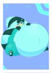  abittoasty anthro hi_res male mammal procyonid raccoon slime slime_inflation solo 