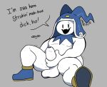  anonymous_artist atlus balls big_balls big_penis demon genitals hi_res jack_frost_(megami_tensei) male masturbation megami_tensei penis sega silly slightly_chubby snowman solo 