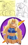  abdominal_bulge absurd_res anthro avian big_breasts bird breasts chozo clothed clothing female fur hair henrytoons hi_res humanoid hybrid long_hair metroid metroid_dread metroid_prime navel nintendo samus_aran smile solo tall thick_thighs tight_clothing wide_hips zero_suit 