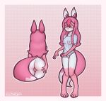  anthro brand_new_animal breasts butt canid canine clothing female fox front_view full-length_portrait fur genitals hair half-length_portrait hi_res long_hair mammal mostly_nude multicolored_body multicolored_fur nazuna_hiwatashi nipples opalcat01 pink_body pink_fur pink_hair pink_nipples pink_tail portrait purple_eyes pussy rear_view simple_background small_breasts smile solo studio_trigger tail translucent translucent_clothing two_tone_body two_tone_fur white_body white_fur 