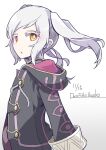  black_robe commentary dated fire_emblem fire_emblem_awakening long_hair pale_skin robe robin_(female)_(fire_emblem) robin_(fire_emblem) ryoto_soukyuu sidelocks simple_background twintails upper_body white_background white_hair yellow_eyes 