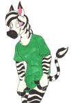  blush bottomless bulge clothed clothing equid equine male mammal tabbiewolf tail zebra 