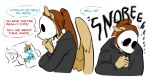  ambiguous_gender anon black_eyes brown_hair clothing equid equine fan_character female hair hasbro hoodie horn mammal mask my_little_pony pegasus ponytail red_(redxbacon) redxbacon sleeping topwear winged_unicorn wings 