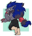  absurd_res anthro behind_view bottomwear clothing fan_character generation_5_pokemon hi_res human_to_anthro male merl nintendo pants pokemon pokemon_(species) shirtless species_transformation starwolfskin transformation zgf_art zoroark 