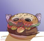  after_transformation blush blush_stickers burger embarrassed female food food_transformation hi_res humiliation inanimate_transformation transformation 