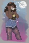  &lt;3 2023 anthro bear blush bottomwear breath brown_body brown_fur brown_hair bulge carly_bear claws clothed clothing cupcakecarly erection erection_under_clothing eyewear fur girly glasses hair hi_res looking_at_viewer male mammal shaking shorts simple_background smile solo trembling 