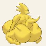  absurd_res alphys anthro areola back_boob big_breasts big_butt breasts butt eyewear female glasses hi_res huge_breasts huge_butt hyper hyper_breasts lizard looking_at_viewer looking_back nipples non-mammal_breasts nondelismell orange_areola orange_nipples reptile scalie sitting solo undertale_(series) yellow_body 