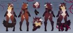  2022 4_toes animal_genitalia anthro areola artist_name black_eyes black_nose breasts brown_body brown_fur brown_hair butt character_name countershade_face countershade_fur countershade_genitalia countershade_legs countershade_torso countershading digitigrade english_text facial_piercing feet female fluffy fluffy_tail fur genital_slit genitals gradient_background grey_background gulonine hair herm hissing inner_ear_fluff intersex ketta_marsh kmarsh mammal marten medium_breasts model_sheet mustelid musteline navel nipples nose_piercing nude pawpads paws piercing plant pussy ruff sable_(marten) simple_background slit snout solo standing stated_age tail text three-quarter_view toes tuft vines white_body white_countershading white_fur 