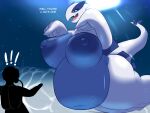  absurd_res anthro belly big_belly big_breasts breasts female generation_2_pokemon hi_res huge_belly legendary_pokemon lugia mcerror navel nintendo obese overweight overweight_female pokemon pokemon_(species) tail water 