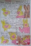  2d_animation angry animated anthro brown_body brown_fur colored_pencil_(artwork) comic dialogue dogisaga english_text eyes_always_closed eyes_closed female fur group hi_res humor lagomorph leporid male mammal rabbit speech_bubble talking_to_another text traditional_media_(artwork) trio whiskers 