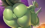  anthro big_breasts blush breasts female generation_3_pokemon genitals green_body mleonheart nintendo nude pokemon pokemon_(species) pussy sceptile solo thick_thighs 
