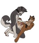  absurd_res anthro bodily_fluids canid canine canis collar cum cum_in_ass cum_inside cum_on_face cum_on_penis cum_while_penetrated domestic_dog dominant_bottom duo faelinalive genital_fluids genitals good_boy hi_res humanoid husky male male/male mammal masturbation muzzle_(object) muzzled nipple_fetish nipple_play nordic_sled_dog penetration penis sex signature spitz submissive submissive_male 