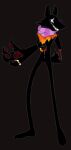  2023 6kix anthro bec_noir big_hands black_background black_body black_fur blood bodily_fluids canid canine cheek_tuft clothing facial_tuft featureless_feet fur grey_outline grin hand_behind_back homestuck knife knife_in_chest long_legs male male/male mammal ms_paint_adventures neckerchief no_pupils outline pattern_clothing pattern_scarf pawpads prick_ears red_pawpads ring_(jewelry) scarf severed_hand sharp_teeth simple_background smile solo stab standing striped_clothing striped_scarf stripes teeth tuft webcomic webcomic_character white_eyes 