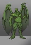  absurd_res artlamelt balls cthulhu cthulhu_mythos foreskin genitals green_balls green_body green_nipples green_penis green_wings h.p._lovecraft hi_res humanoid_genitalia humanoid_penis lustful_desires male mollusk muscular muscular_male nameless_(lustful_desires) nipples nude penis red_eyes solo vein veiny_penis wings 