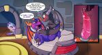  activision anal anal_penetration being_watched blush bodily_fluids boyhowdy breath dark_spyro dialogue dragon drooling duo erection female feral flashwing hi_res looking_at_another male male/male orientation_play panting penetration riding riding_cock saliva scalie skylanders speech_bubble spyro spyro_the_dragon voyeur xray_view 