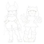  amy_rose anthro bat_wings big_breasts boots breasts clothed clothing dress duo female footwear fully_clothed gloves handwear harkonner hi_res high_heeled_boots high_heels membrane_(anatomy) membranous_wings monochrome rouge_the_bat sega sonic_the_hedgehog_(series) standing tight_clothing wings 