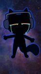  axl_(gooblie_2) black_body bodily_fluids crying domestic_cat eyes_closed felid feline felis gooblie_2 headgear headphones hi_res male mammal silly solo space tail tears toony 