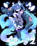  1girl aqua_hair bare_shoulders floating futaba969649 ghost ghost_miku_(project_voltage) glitch grey_shirt hair_between_eyes hatsune_miku long_hair looking_at_viewer necktie pale_skin pokemon project_voltage shirt skirt sleeves_past_fingers sleeves_past_wrists twintails very_long_hair vocaloid will-o&#039;-the-wisp_(mythology) yellow_eyes 