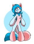  anthro bandanna bani_(ezpups) domestic_cat ezpups felid feline felis female fluffy fluffy_tail hair hi_res kerchief long_hair mammal prick_ears solo standing tail toony 