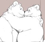  2023 anthro bear belly duo embrace eyewear glasses hug humanoid_hands kemono kissing male male/male mammal overweight overweight_male taro_heppoko tongue tongue_out 