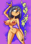  absurdres breasts dark-skinned_female dark_skin highres large_breasts non-web_source original samael_iii smoke solo toon_(style) 