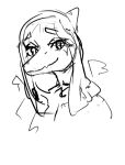  anthro dinosaur fang_(gvh) female goodbye_volcano_high half-closed_eyes headshot_portrait long_snout looking_at_viewer narrowed_eyes portrait pterodactylus pterosaur reptile scalie simple_background sketch snoot_game_(fan_game) snout solo unknown_artist white_background 